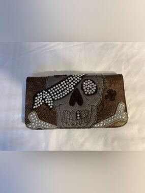 Charm & Luck Rhinestone Skull Wallet